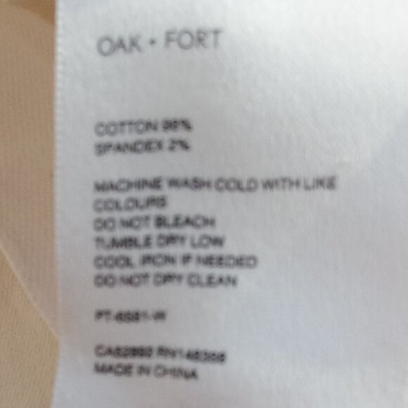 OAK + FORT  white stretch denim wide leg pants - Picture 9 of 10